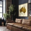 Golden Map of Australia Urban canvas prints