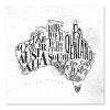 Lettered Australia Map Urban large wall art