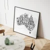 Lettered Australia Map Urban canvas prints