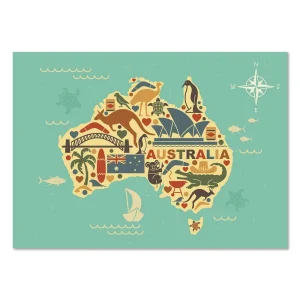Voyage Around Australia Coastal large wall art