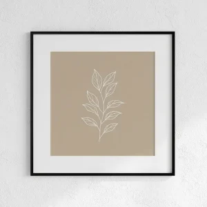 Calm Leaf Outline Line wall art prints