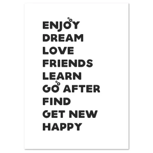 Words to Live By Motivational large wall art