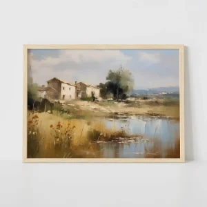 Peace by the Farm Lake Rural wall art prints