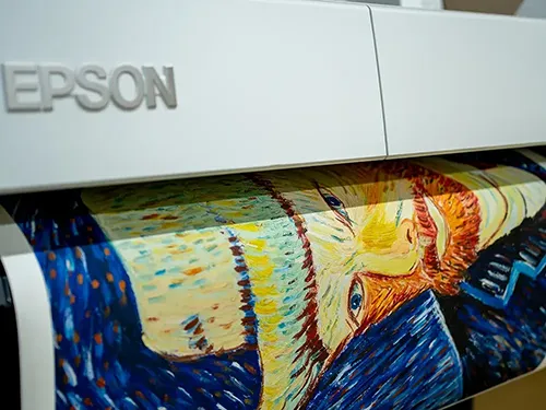 Professional EPSON printing producing museum-quality art prints with vibrant colour and detail