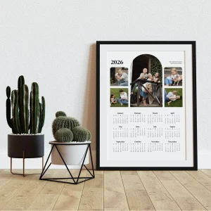 elegant full year calendar photo collage close up view