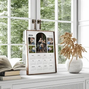 elegant full year calendar photo collage side view