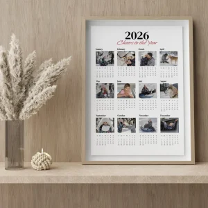 cheers to the year calendar photo collage close up view