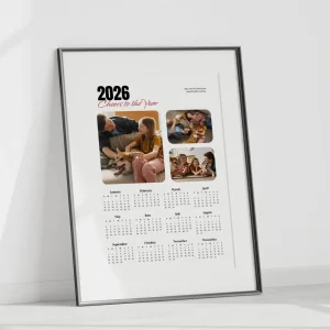 new joy calendar photo collage close up view