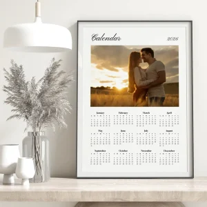 classic calendar photo collage close up view