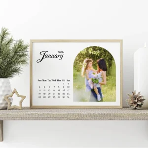 elegant calendar photo collage close up view
