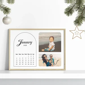 minimal year calendar photo collage close up view