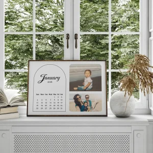 minimal year calendar photo collage side view