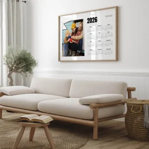 bright year calendar photo collage side view