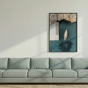 Single extra large wall art Australia portrait orientation featuring aerial ocean photography by VeeArt.