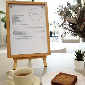 VeeArt magnetic frame displaying a recipe sheet in a kitchen setting