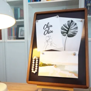 VeeArt magnetic photo frame used as a creative DIY display board on a desk