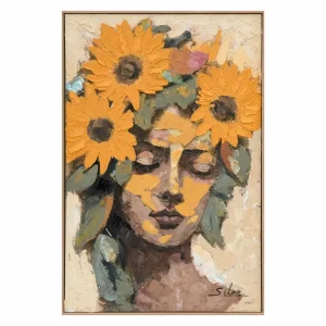 Sunflower Dreams 3D textured wall art australia silhouette with yellow sunflower