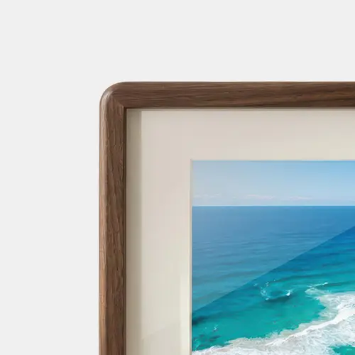 Classic Walnut timber collage photo frame featuring rich chocolatey tones and natural grain.