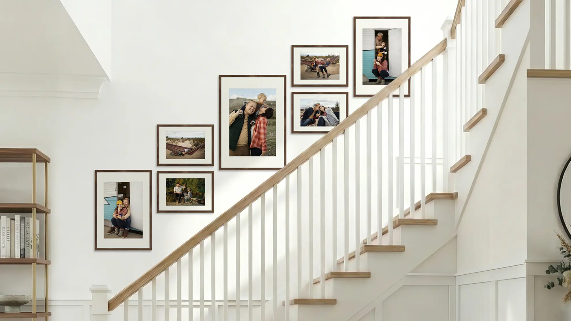 7-piece gallery wall frame for staircase.