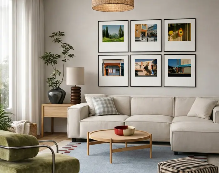 6-piece photo gallery wall frame set.