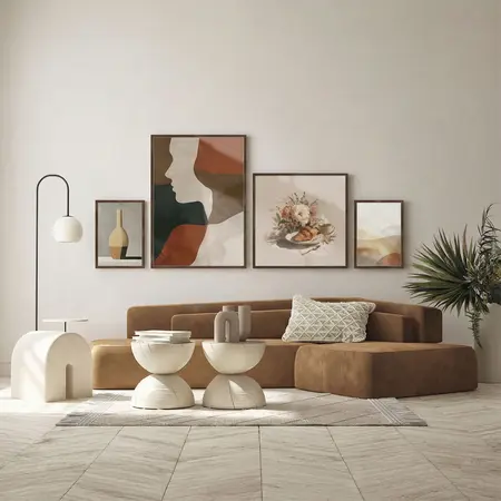4-piece graphic art gallery wall frame set.