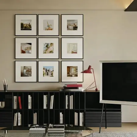 9-piece gallery wall frame grid for accent wall.