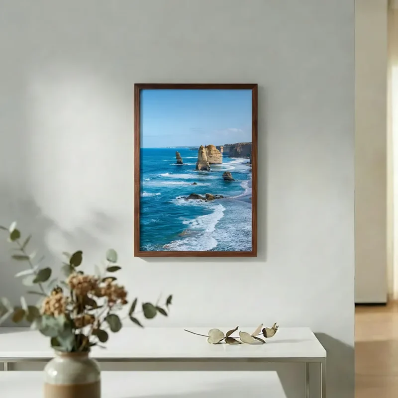 p2 walnut magnetic photo frame pinboard