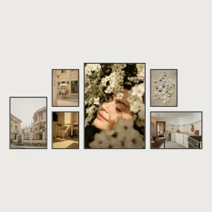 P1 bottom aligned magnetic gallery wall frames 6 frames