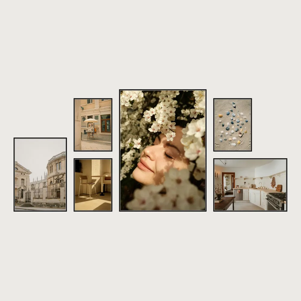Bottom-Aligned Magnetic Gallery Wall Frames 6 Frames