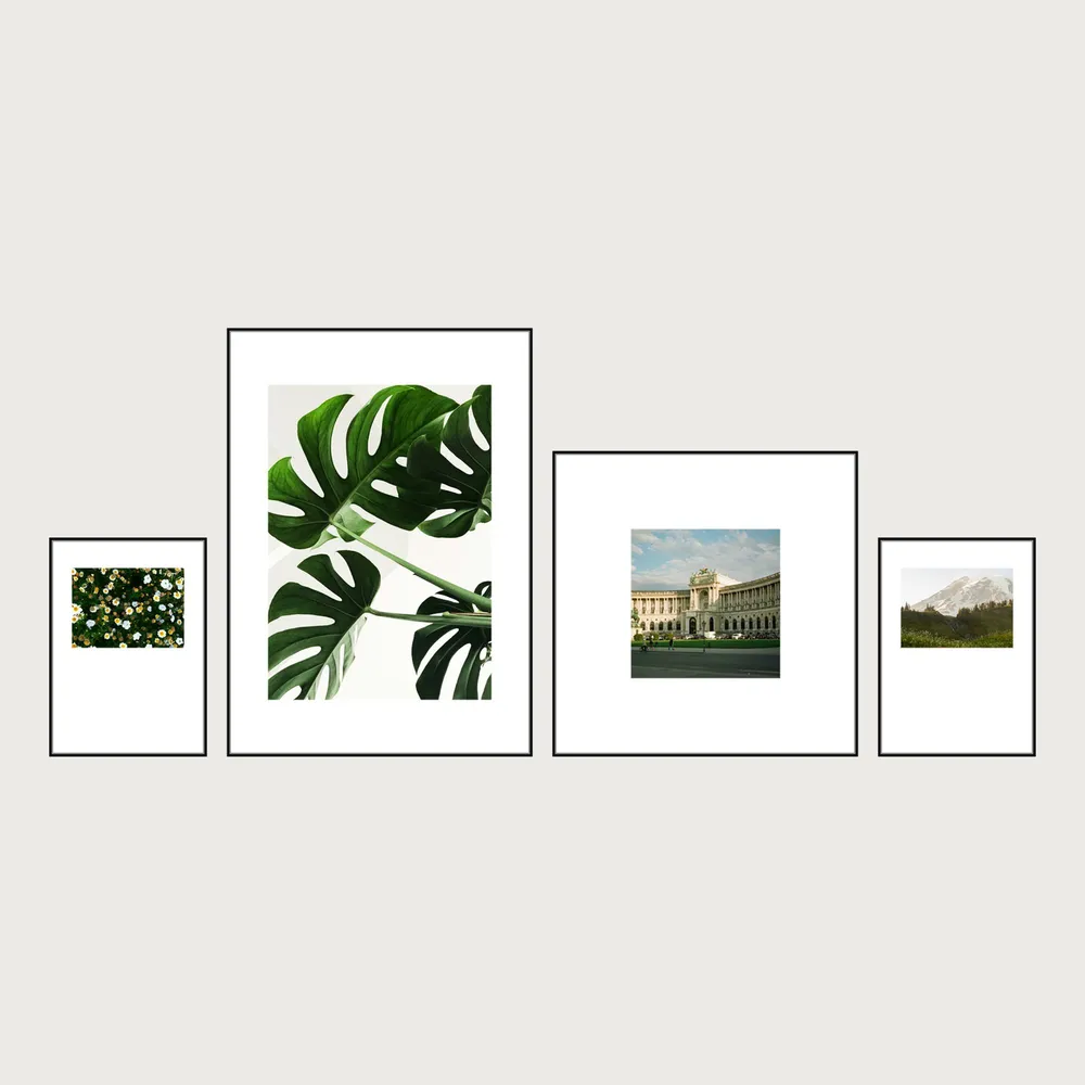 Bottom-Aligned Magnetic Gallery Wall Frames 4 Frames