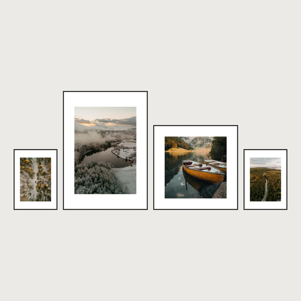 Bottom-Aligned Magnetic Gallery Wall Frames 4 Frames