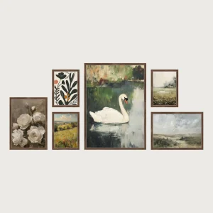 P1 bottom aligned gallery wall frames 6 frames