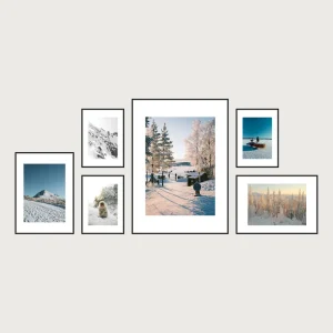 P1 bottom aligned magnetic gallery wall frames 6 frames