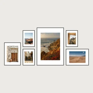 P2 bottom aligned magnetic gallery wall frames 6 frames
