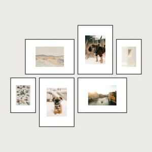P2 center aligned magnetic gallery wall frames 6 frames