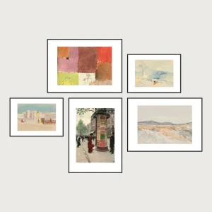 P1 center aligned magnetic gallery wall frames 5 frames