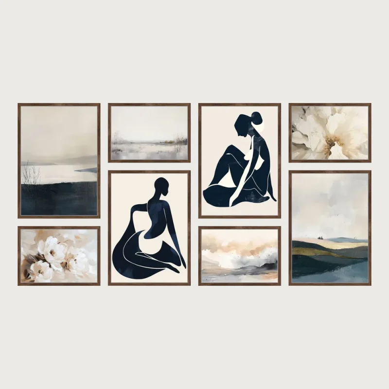 P1 outer aligned gallery wall frames 8 frames