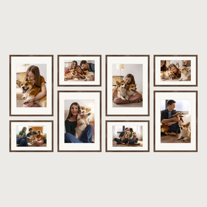 P2 outer aligned gallery wall frames 8 frames