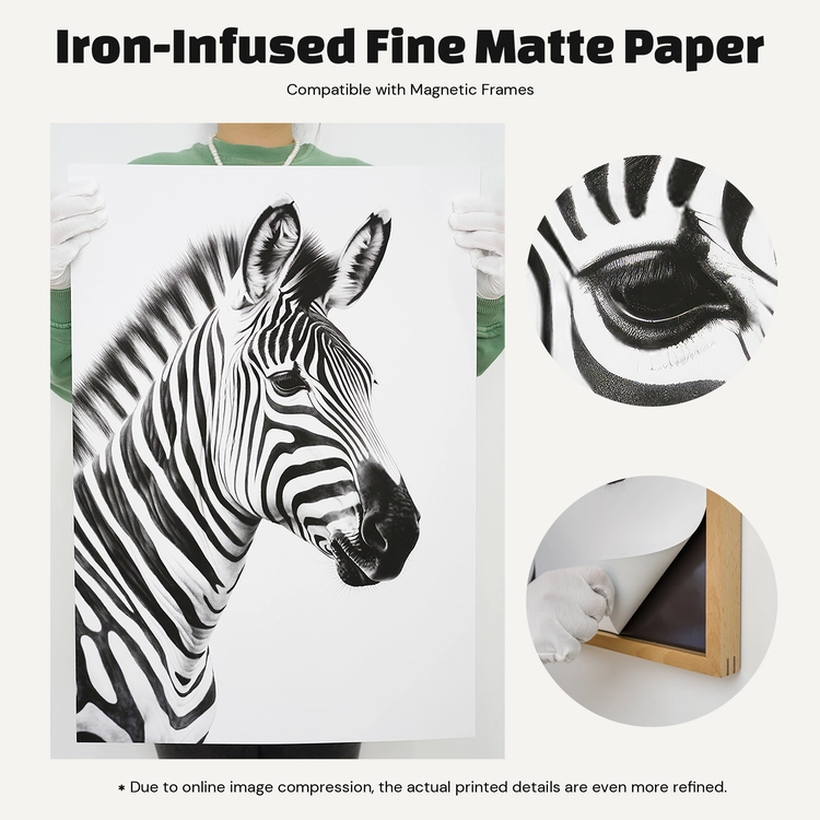 Anti-glare matte paper finish for magnetic photo frames.