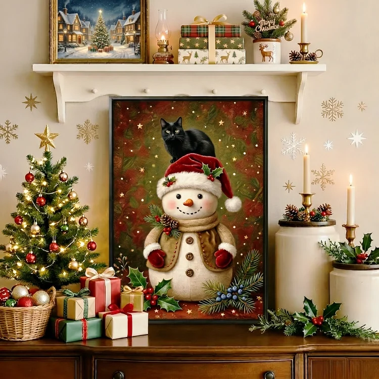 Christmas snowman magnetic photo frame.
