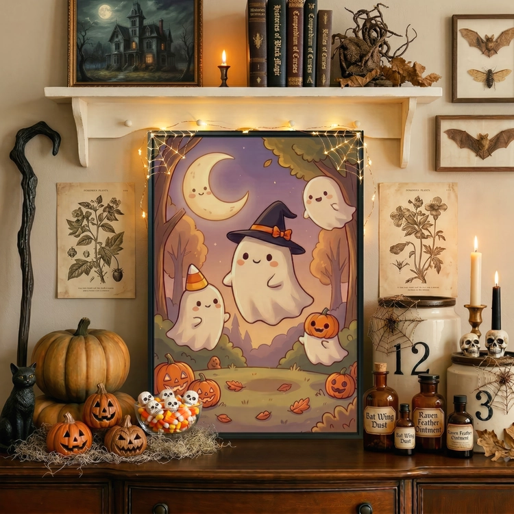 Halloween ghost magnetic photo frame.